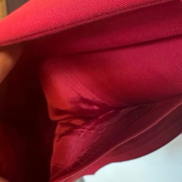 Lafayette 148 Red Belted Zip Front Sheath Dress w/ Pockets Stretch Cotton Career - Picture 9 of 11